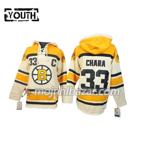 Dresovi Boston Bruins Zdeno Chara 33 Cream Hoodie Sawyer - Dječji